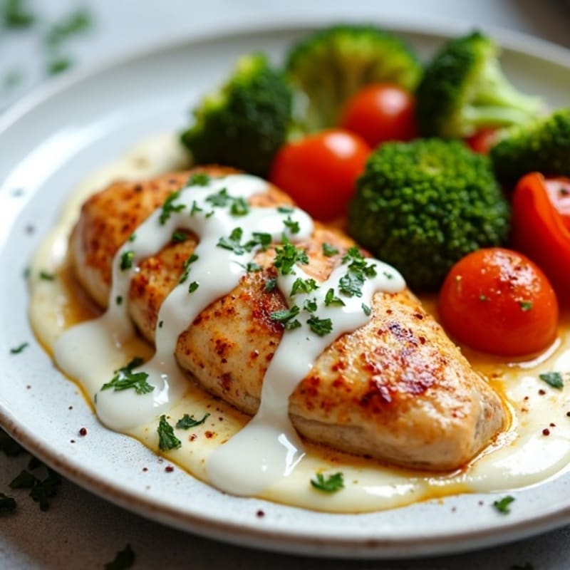 Creamy Spiced Chicken with Roasted Vegetables