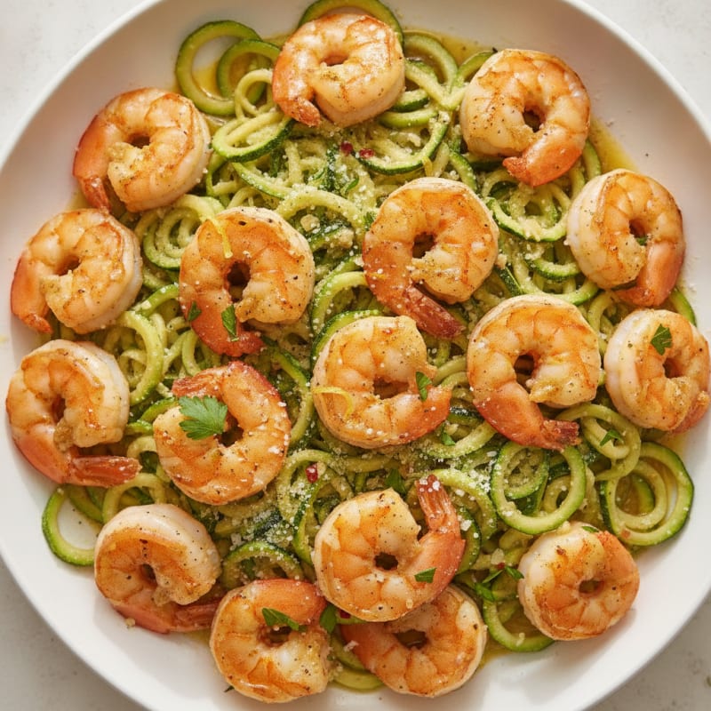 Garlic Shrimp with Zucchini Noodles