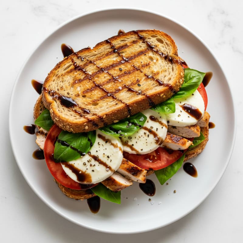 Grilled Caprese Sandwich with Balsamic Glaze