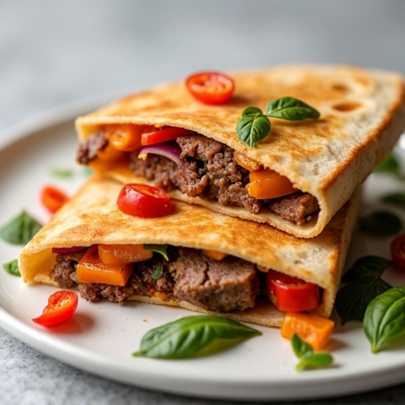 Lean Steak and Roasted Veggie Crispy Quesadillas