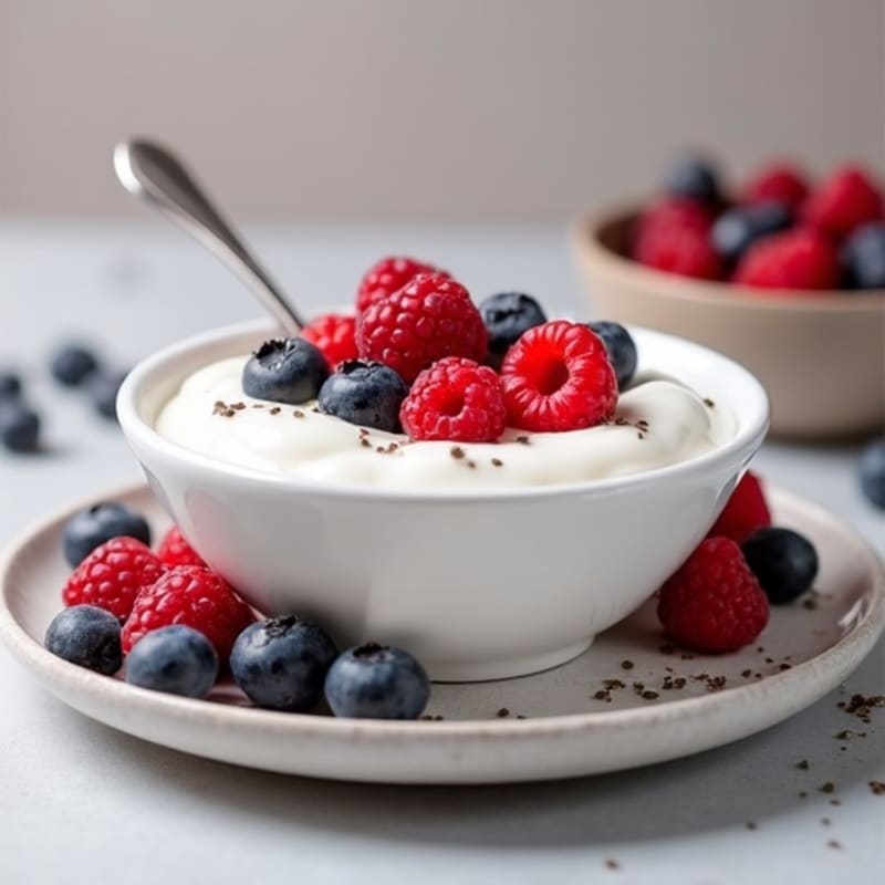 Silky Greek Yogurt Protein Pudding with Mixed Berries