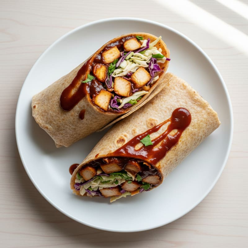 Smoky BBQ Chicken and Crispy Slaw Wrap