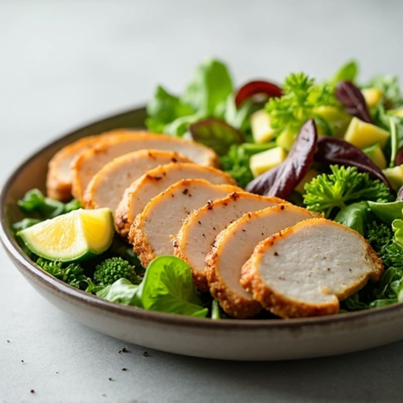 Grilled Turkey and Mixed Greens Salad with Lemon Vinaigrette