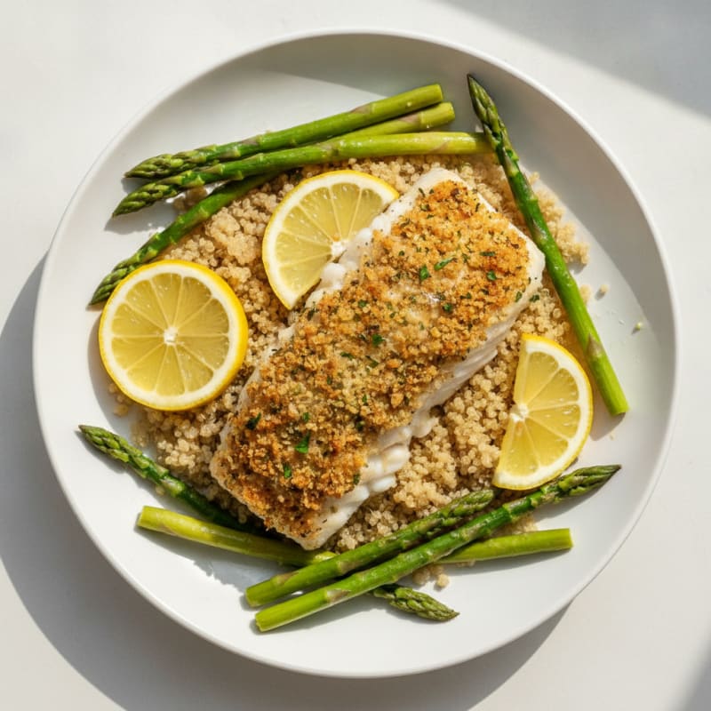 Herb-Crusted Baked Cod with Lemon