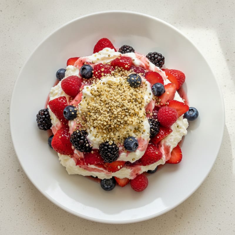 Greek Yogurt Protein Parfait with Mixed Berries