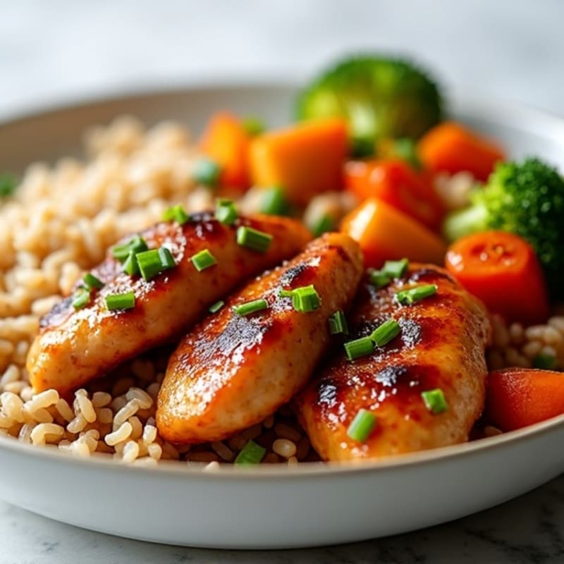 Teriyaki Chicken with Stir Fry Veggies and Brown Rice