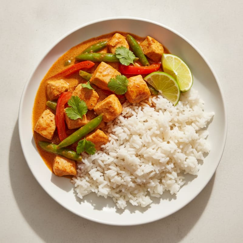 Thai Red Curry Chicken with Coconut Rice