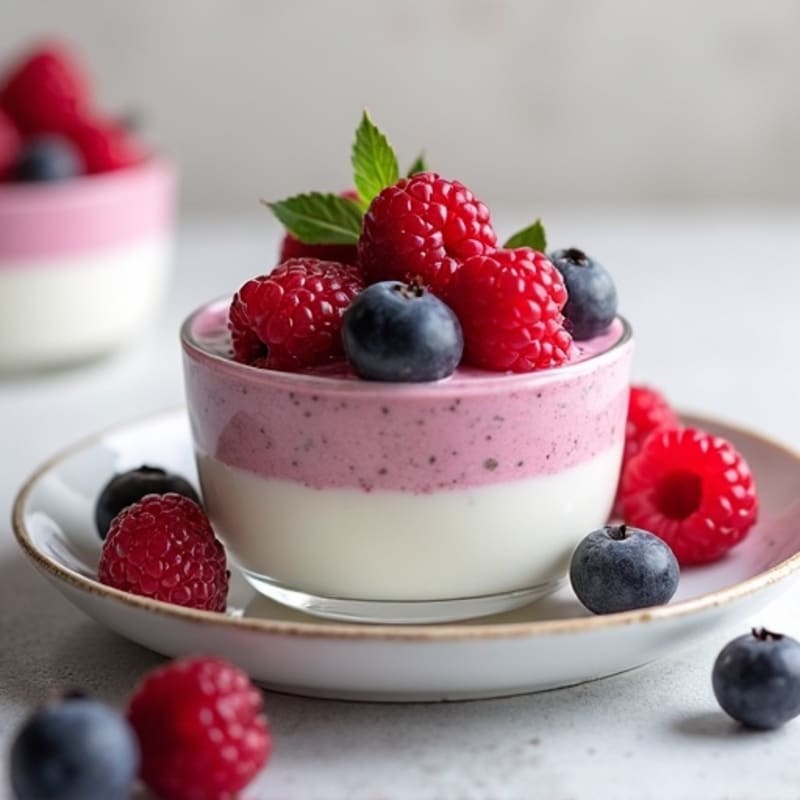 Silky Greek Yogurt Protein Pudding with Mixed Berries