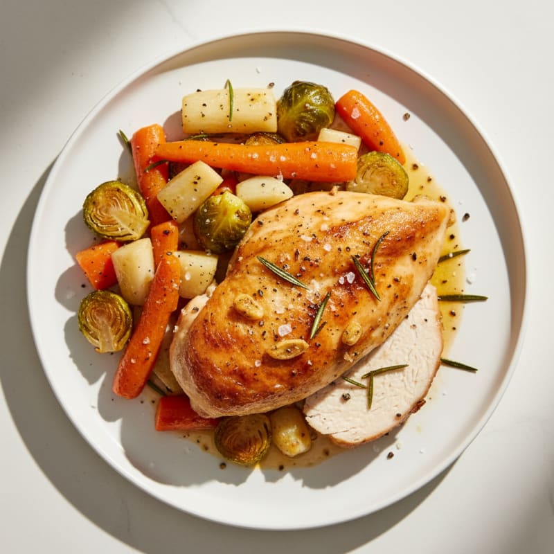 Garlic Herb Roasted Chicken with Root Vegetables
