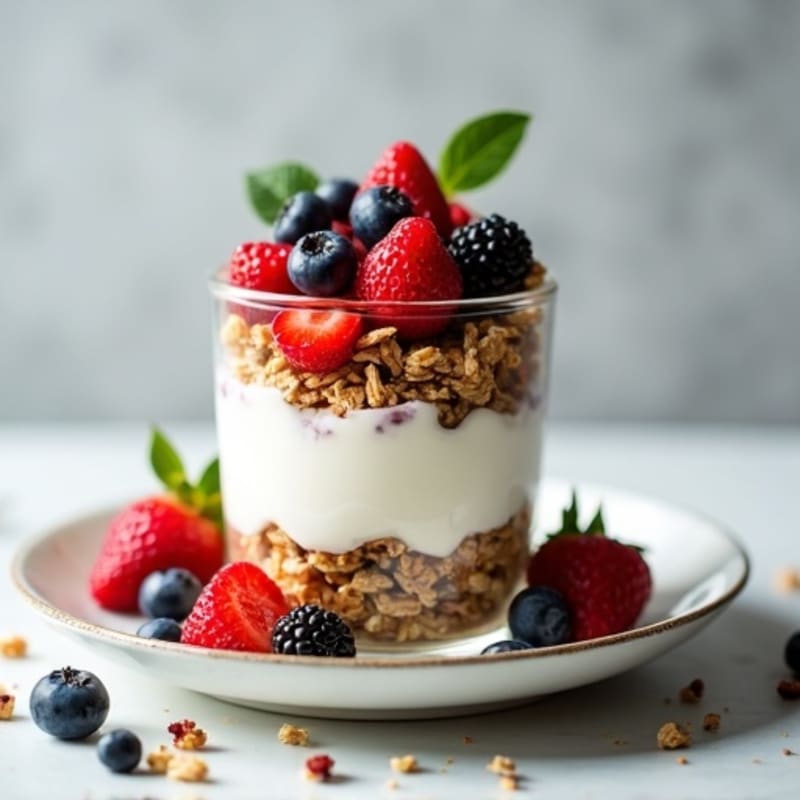 Creamy Greek Yogurt Parfait with Protein Granola and Berries