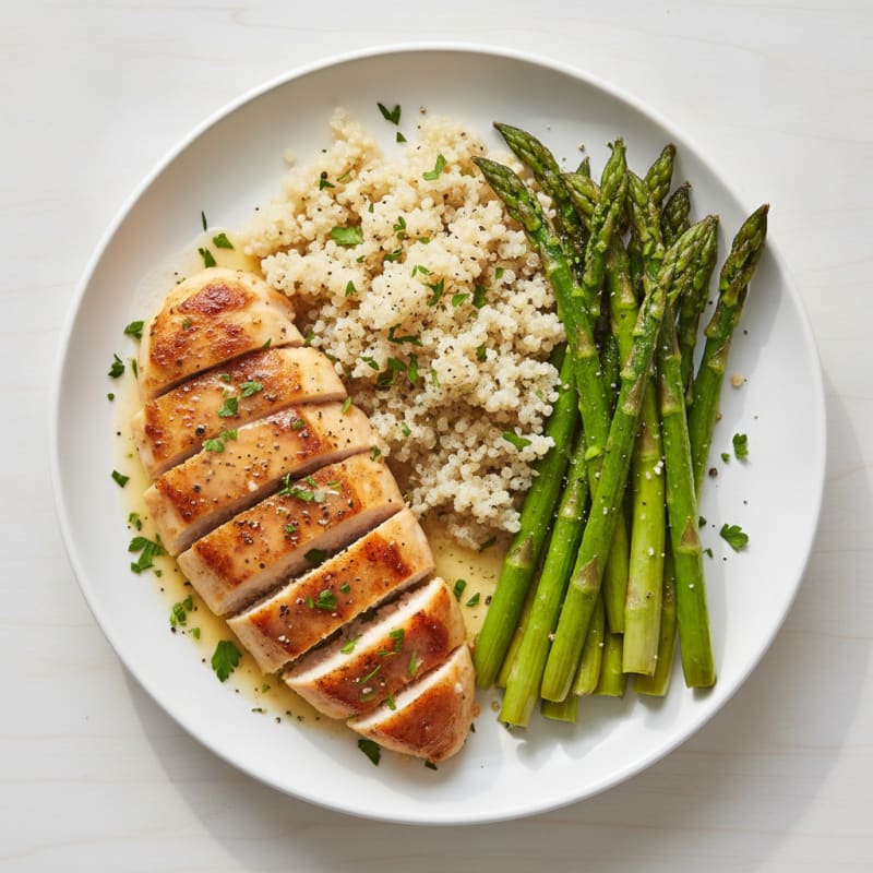 Quick Lemon Herb Chicken with Roasted Asparagus