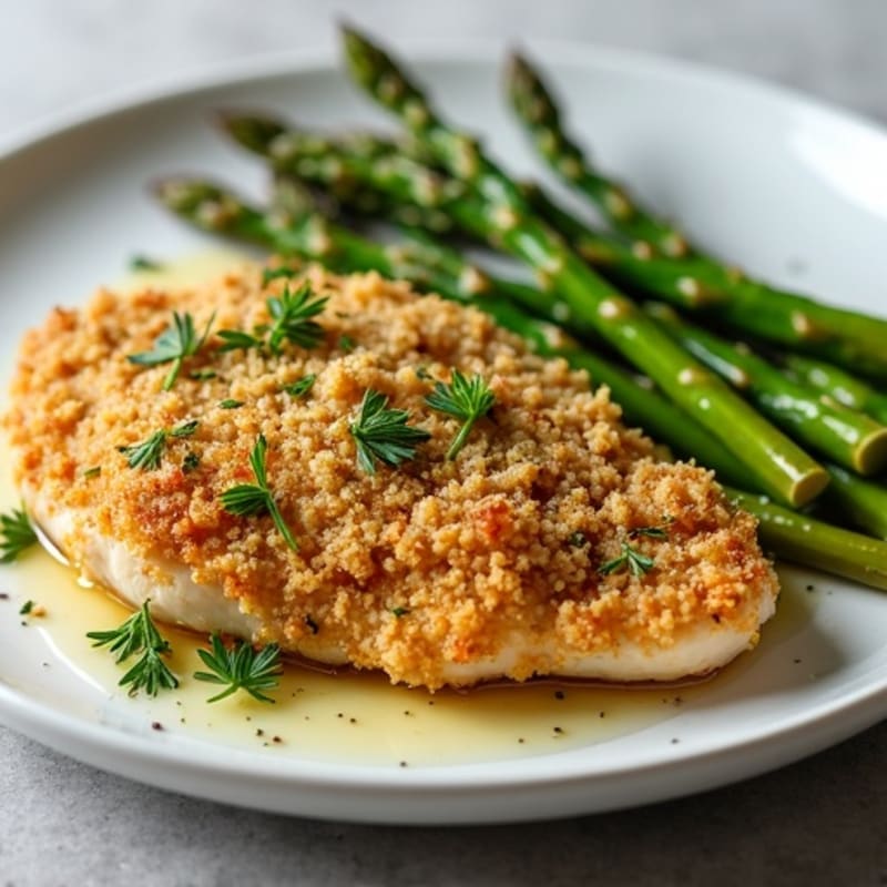 Crispy Herb-Crusted Chicken with Roasted Asparagus