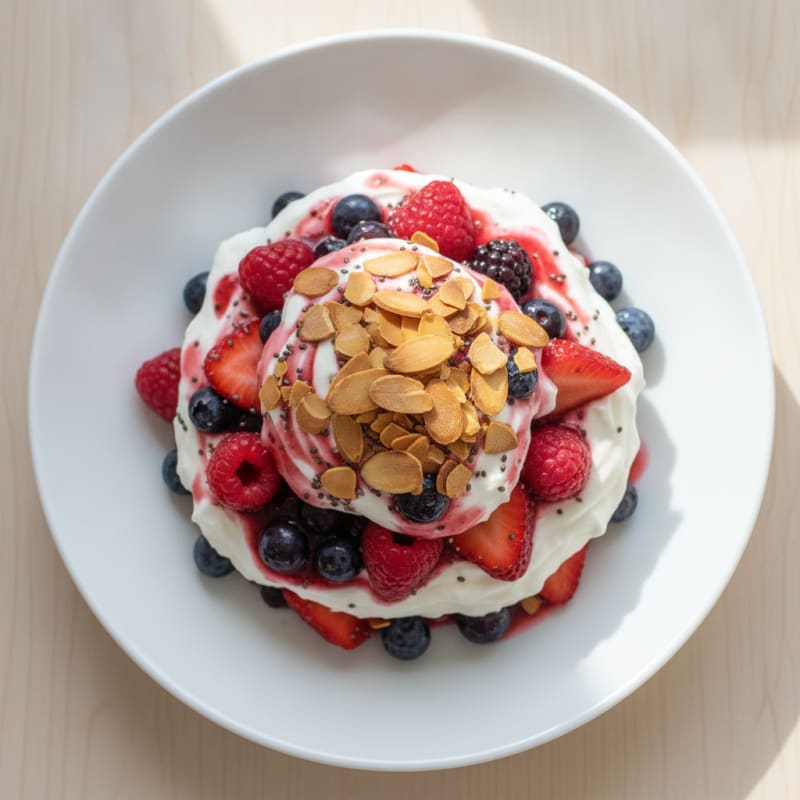 Greek Yogurt Protein Parfait with Mixed Berries