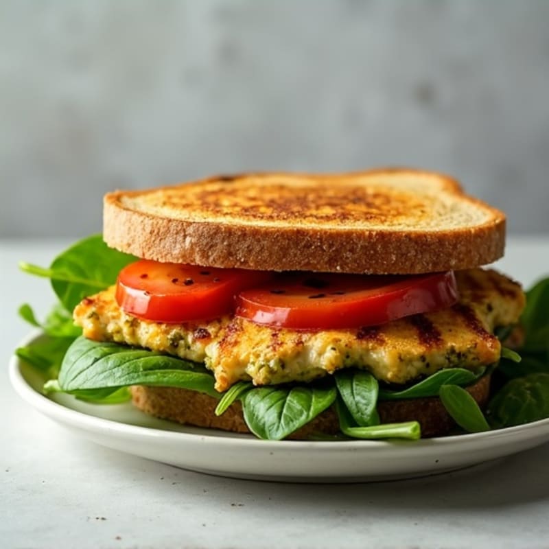 Grilled Chicken Pesto Sandwich with Fresh Greens