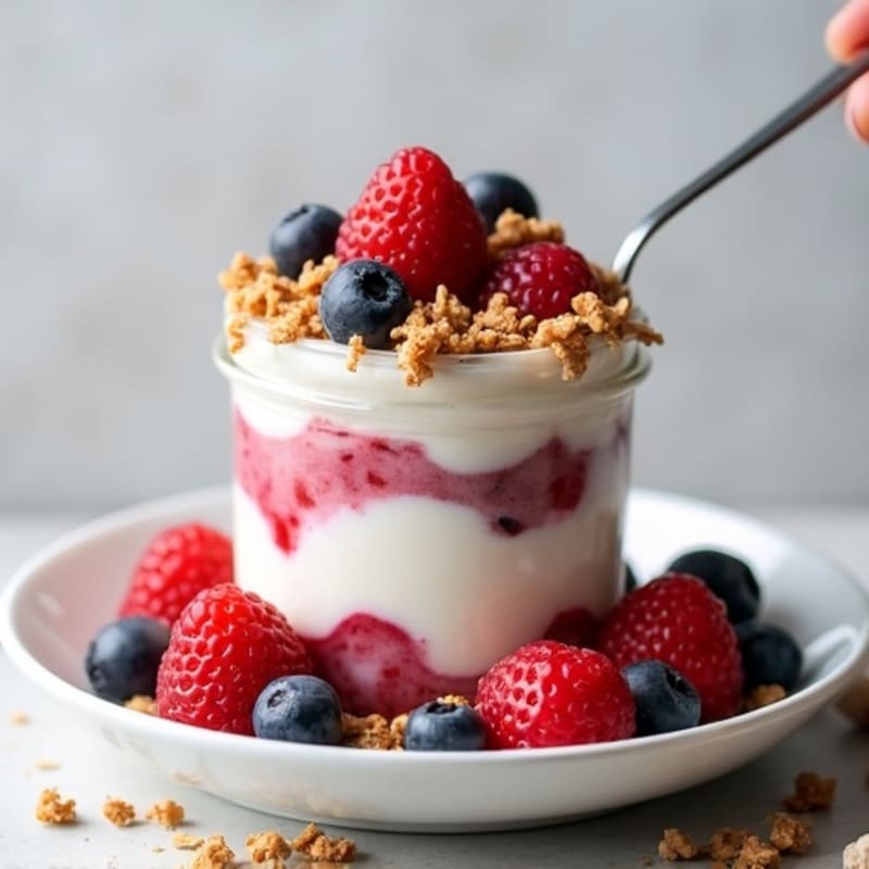 Creamy Greek Yogurt Protein Parfait with Mixed Berries