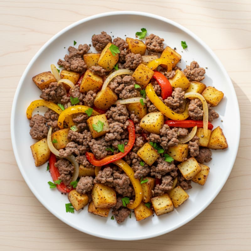 Crispy Ground Beef and Potato Hash
