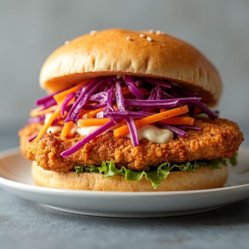 Air-Fried Crispy Chicken Sandwich with Fresh Slaw