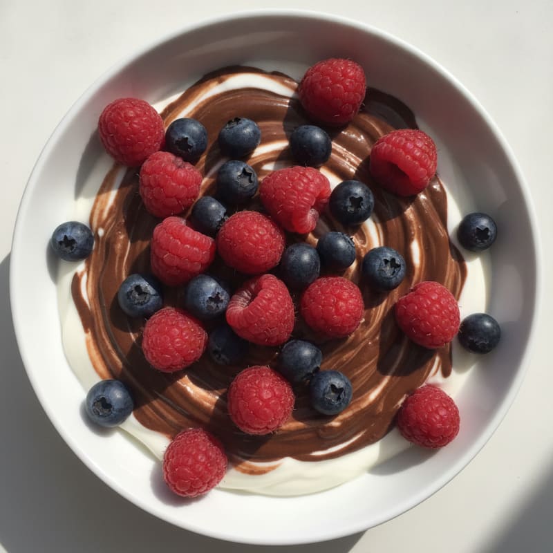 Silky Greek Yogurt with Chocolate Protein and Berries