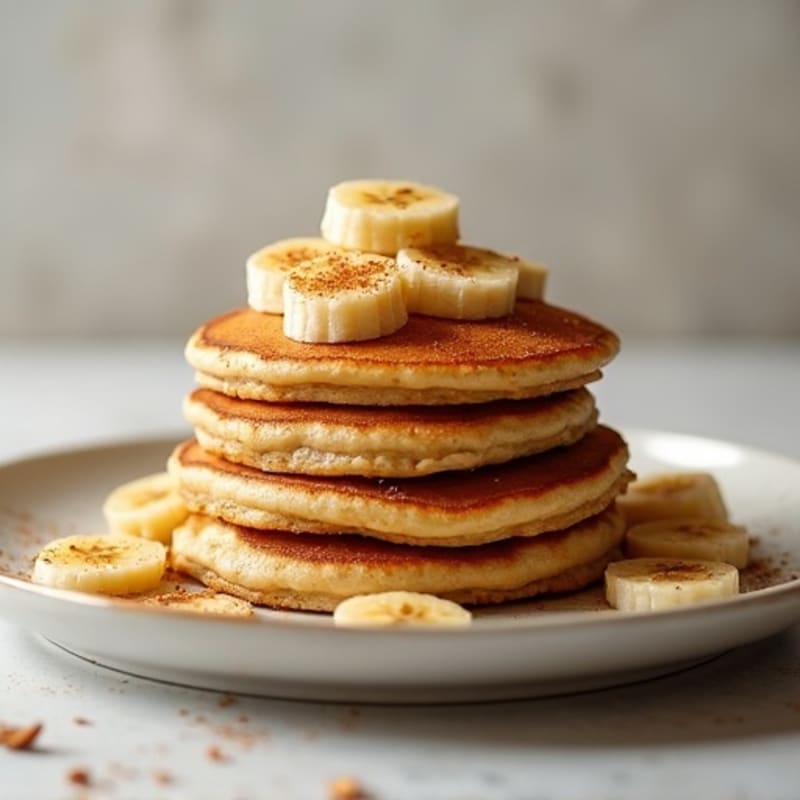 High Protein Banana Pancakes with Warm Cinnamon Bananas