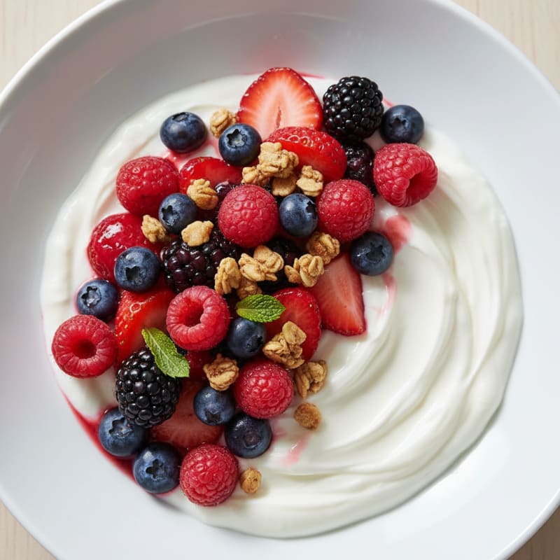 Silky Protein Yogurt with Mixed Berries