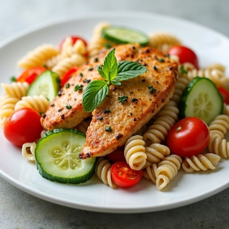 Herb-Roasted Chicken and Fresh Vegetable Pasta Salad