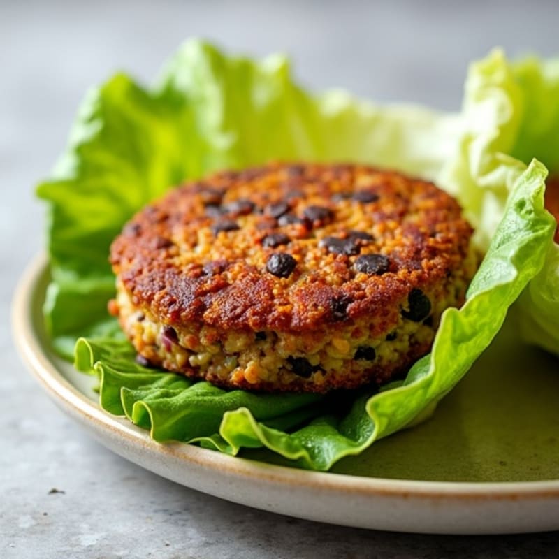 Crispy Black Bean Quinoa Burger Lettuce Wrap