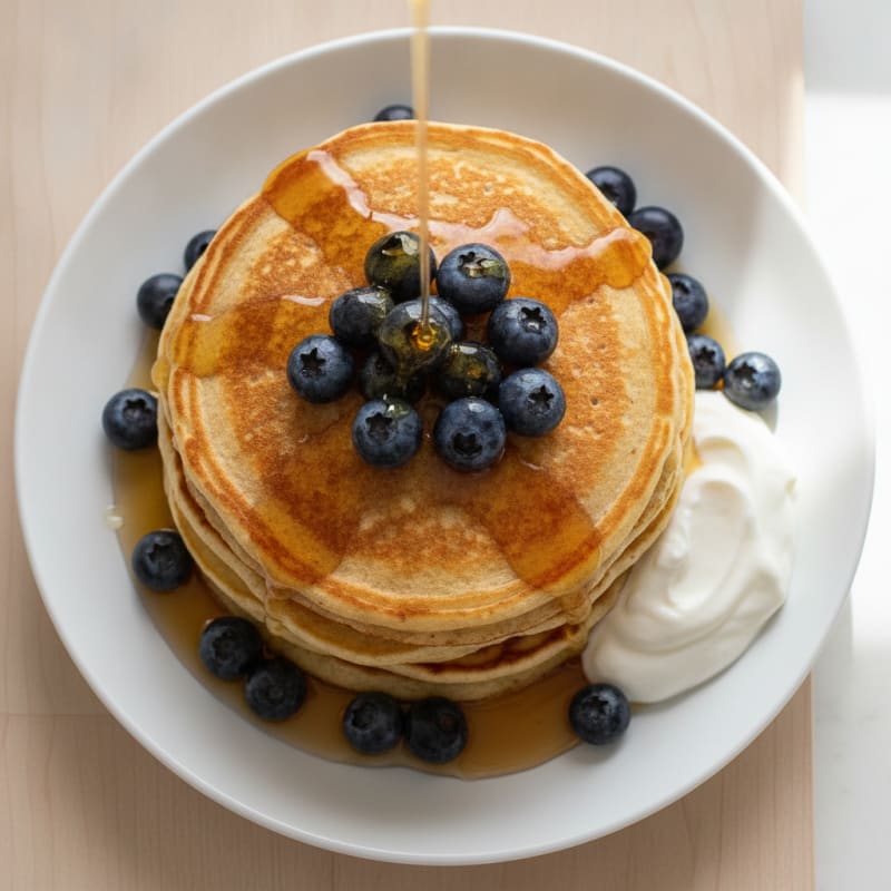High-Protein Fluffy Buttermilk-Style Pancakes