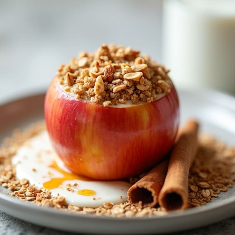 Baked Cinnamon Apple with Crunchy Oat Crumble