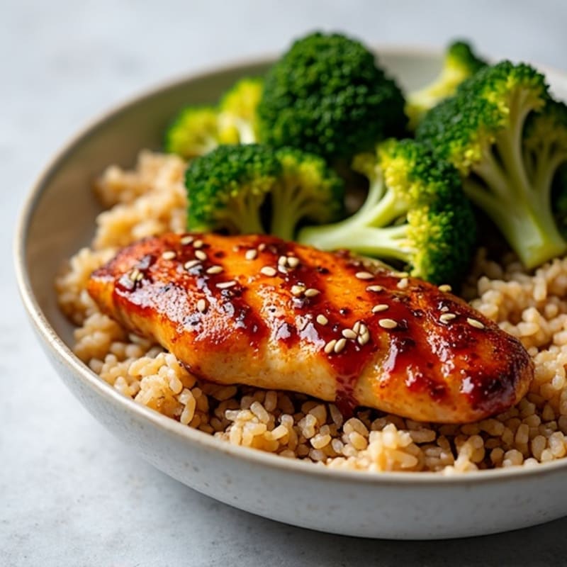 Sheet Pan Teriyaki Chicken with Roasted Broccoli and Brown Rice