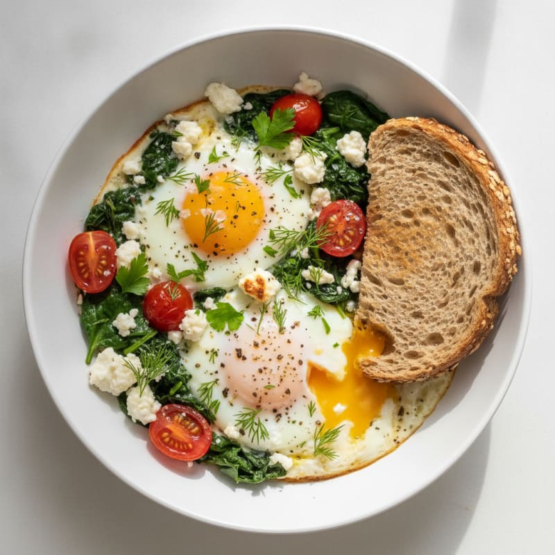 Baked Eggs with Feta and Herbs