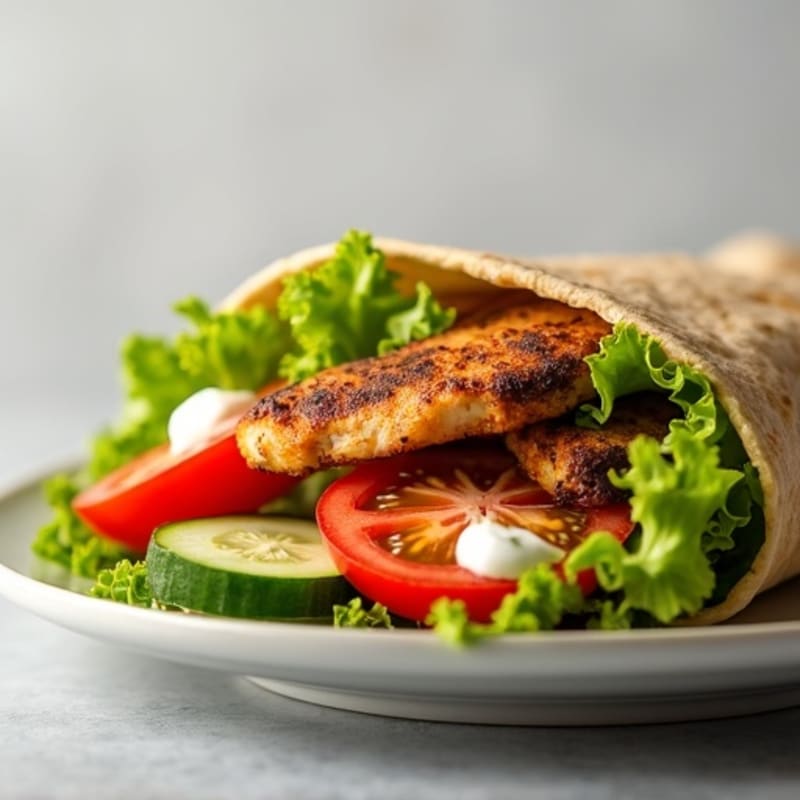 Crispy Grilled Chicken and Fresh Veggie Wrap