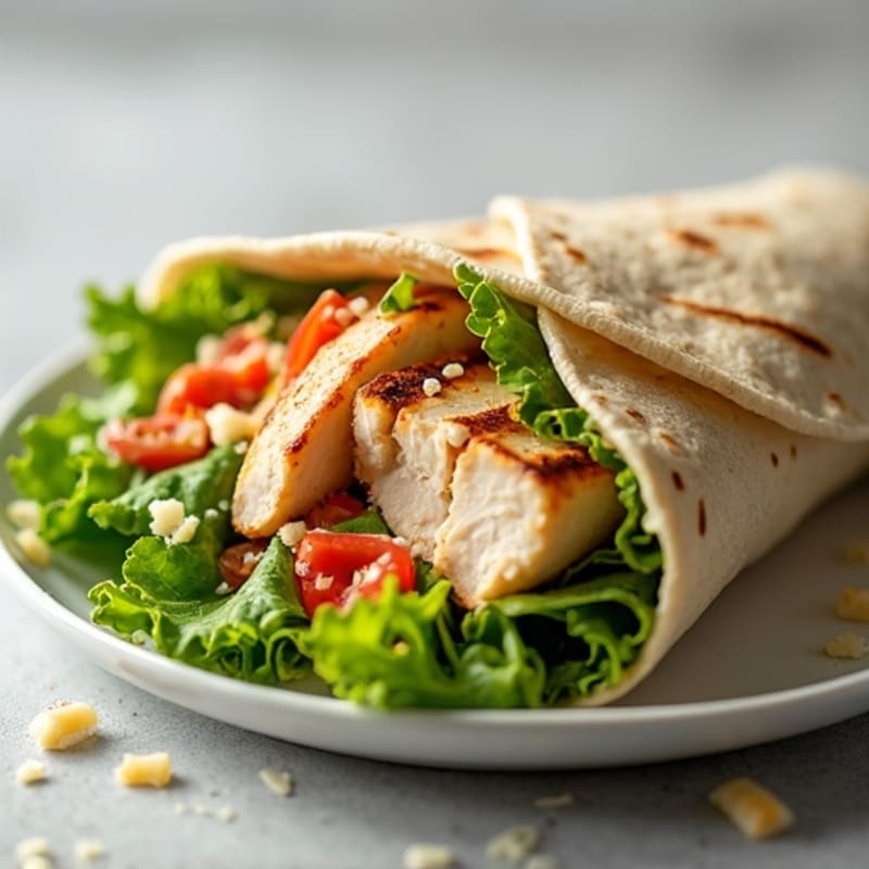 Grilled Chicken Caesar Wrap with Crunchy Romaine