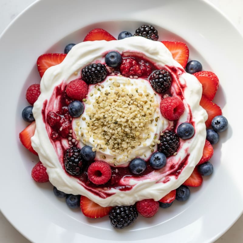 Greek Yogurt Protein Parfait with Mixed Berries