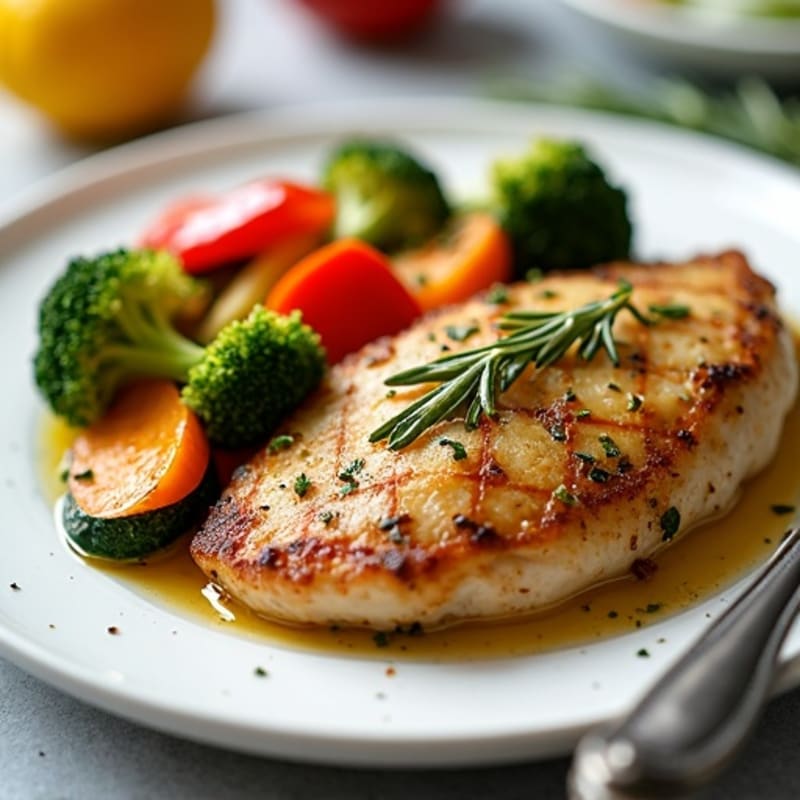Herb-Crusted Pan Seared Chicken with Roasted Vegetables