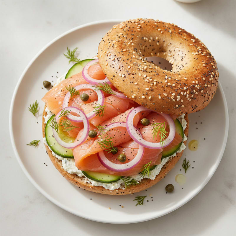 Smoked Salmon Everything Bagel