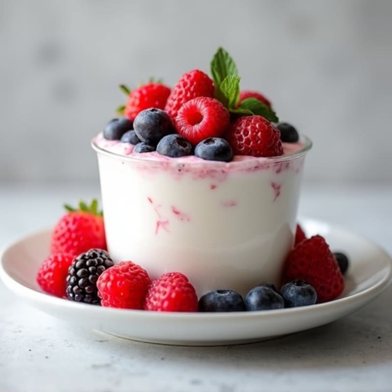 Greek Yogurt Protein Mousse with Fresh Berries