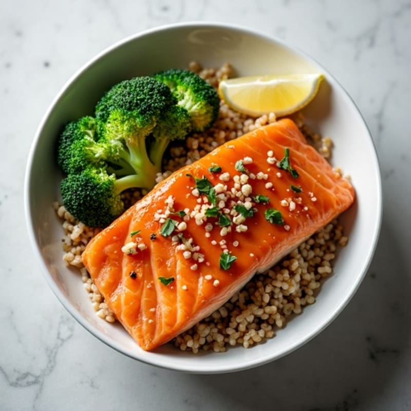 Ginger-Garlic Teriyaki Glazed Salmon Bowl