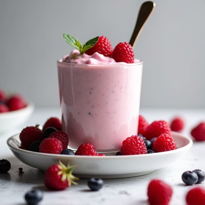 Silky Greek Yogurt Protein Mousse with Mixed Berries