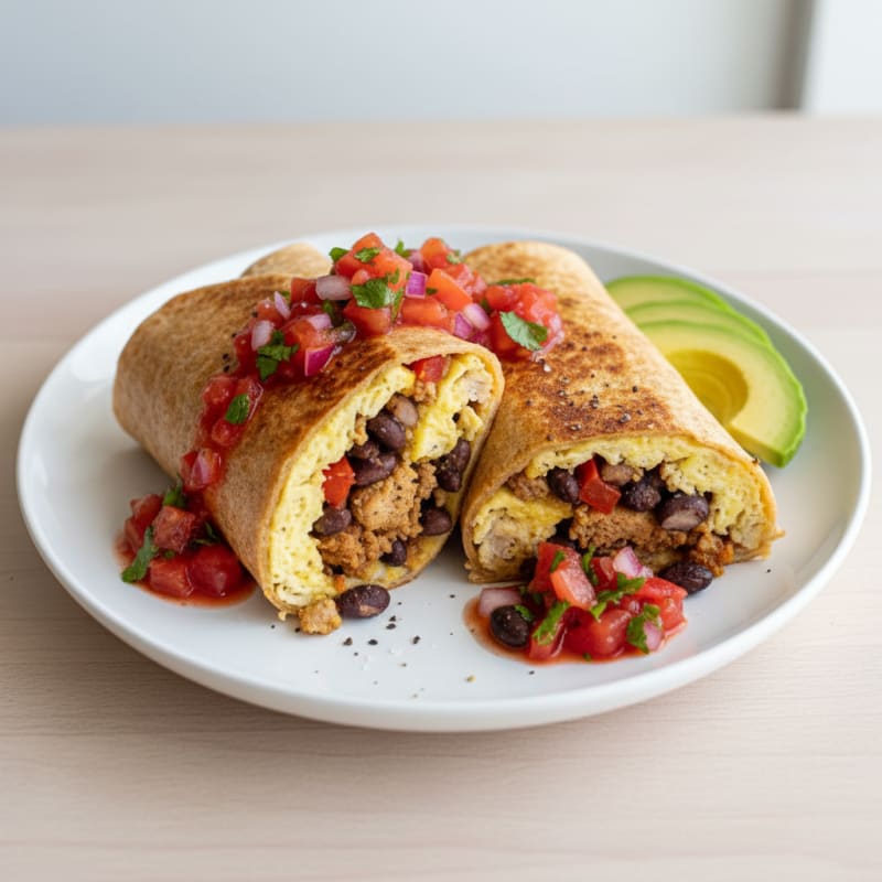Loaded Breakfast Burrito with Salsa Fresca