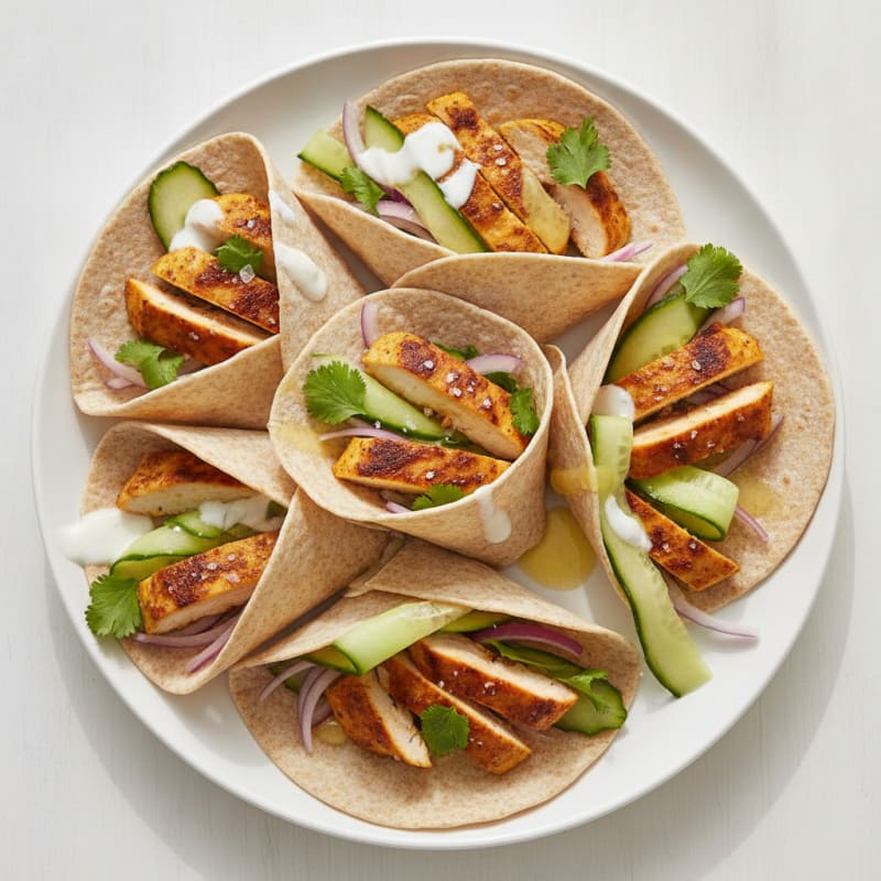 Tandoori Chicken and Cucumber Wraps