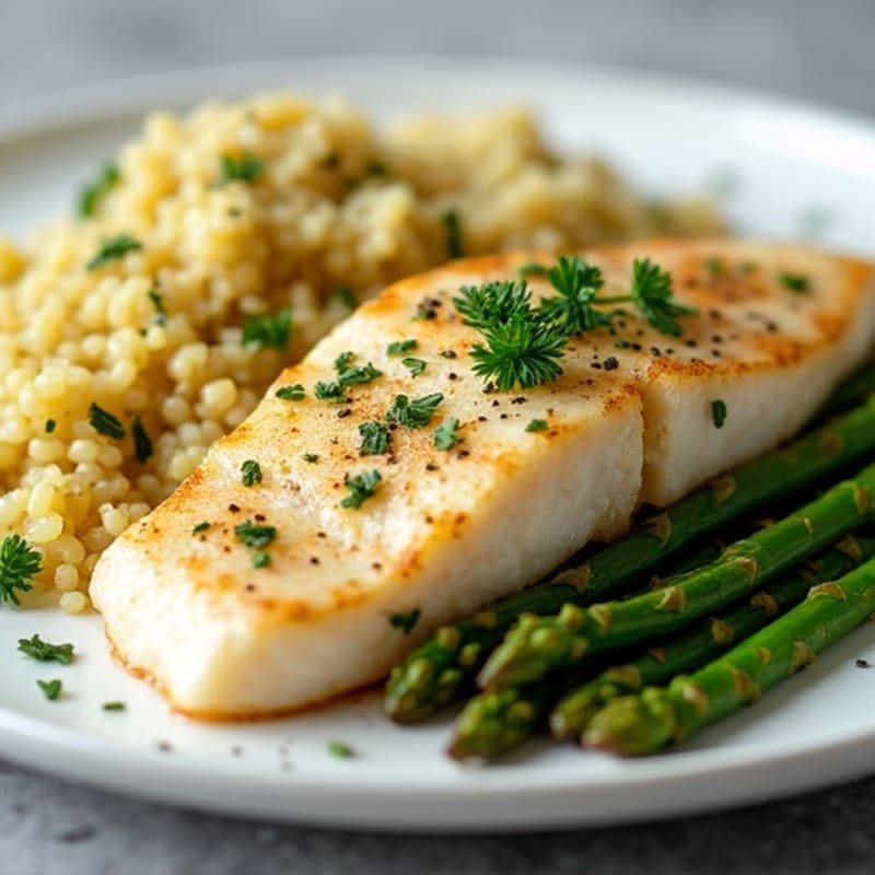 Lemon-Herb Pan Seared Tilapia with Asparagus