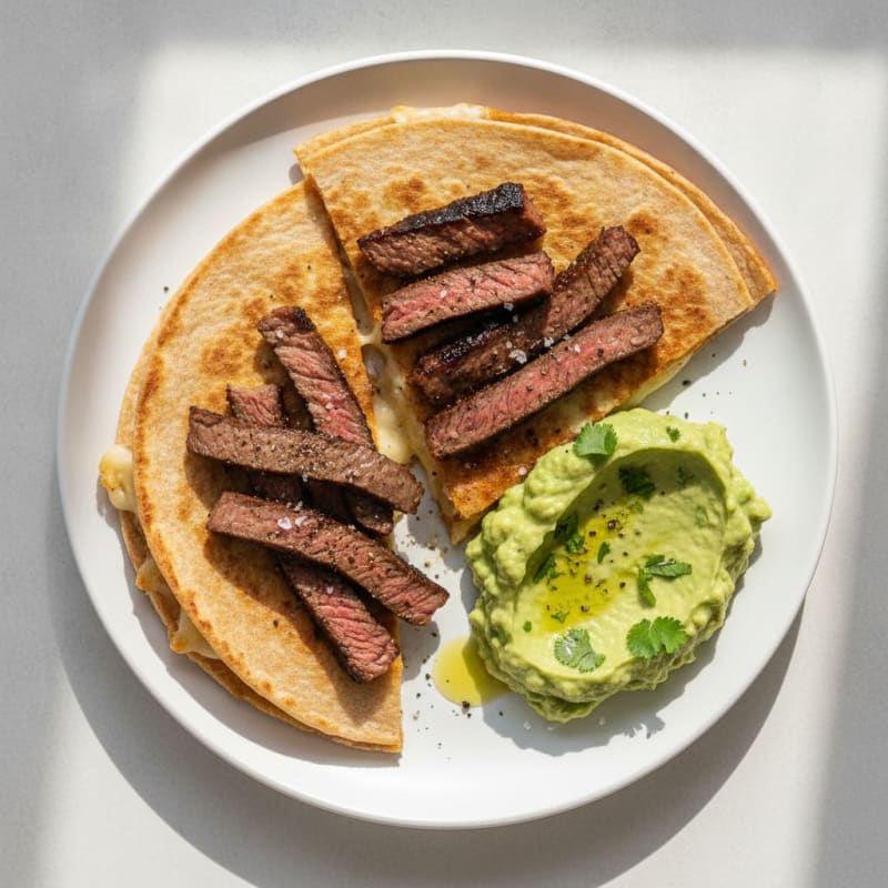 Carne Asada Quesadillas with Guacamole