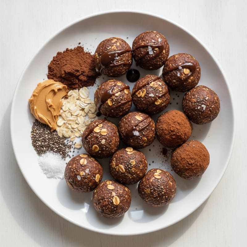 No-Bake Chocolate Peanut Butter Protein Bites