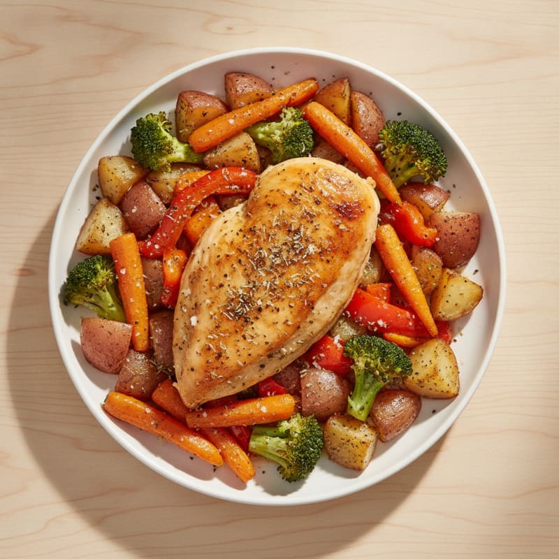 Herb-Roasted Chicken with Roasted Vegetables