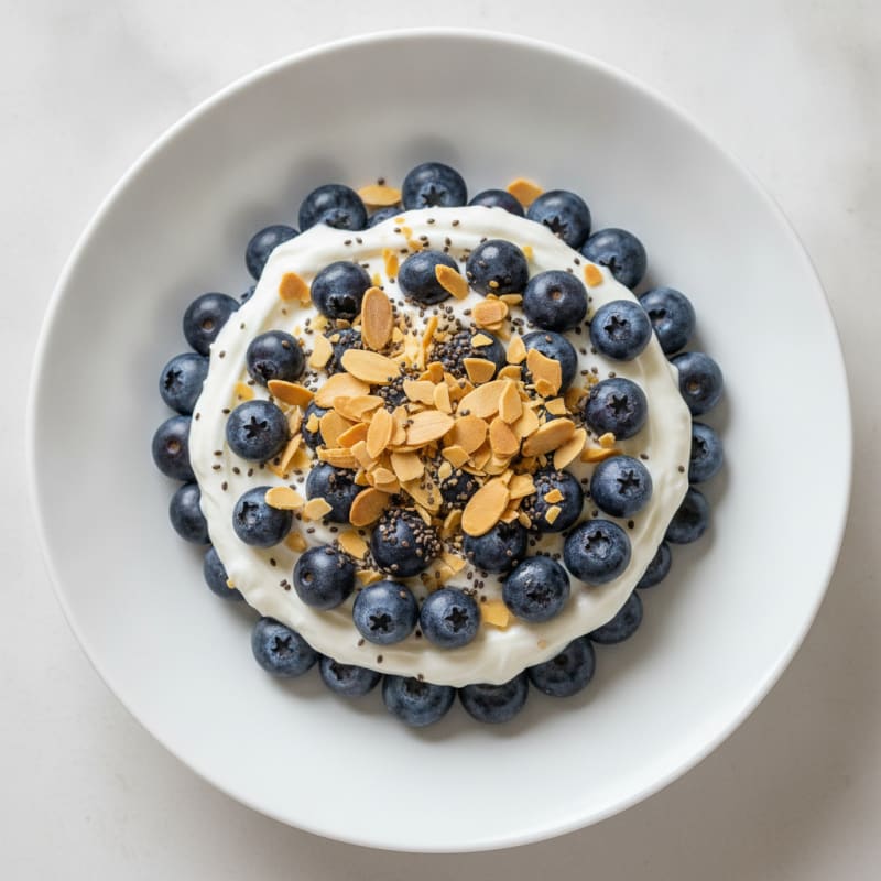 Greek Yogurt Protein Parfait with Berries and Almonds