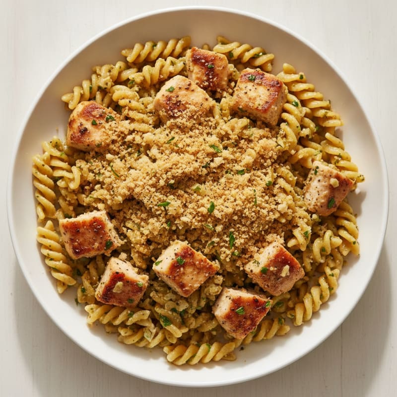 Garlic Herb Butter Pasta with Toasted Breadcrumbs