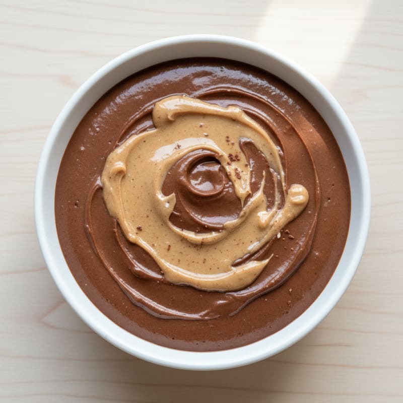 Silky Chocolate Protein Pudding with Almond Butter Swirl