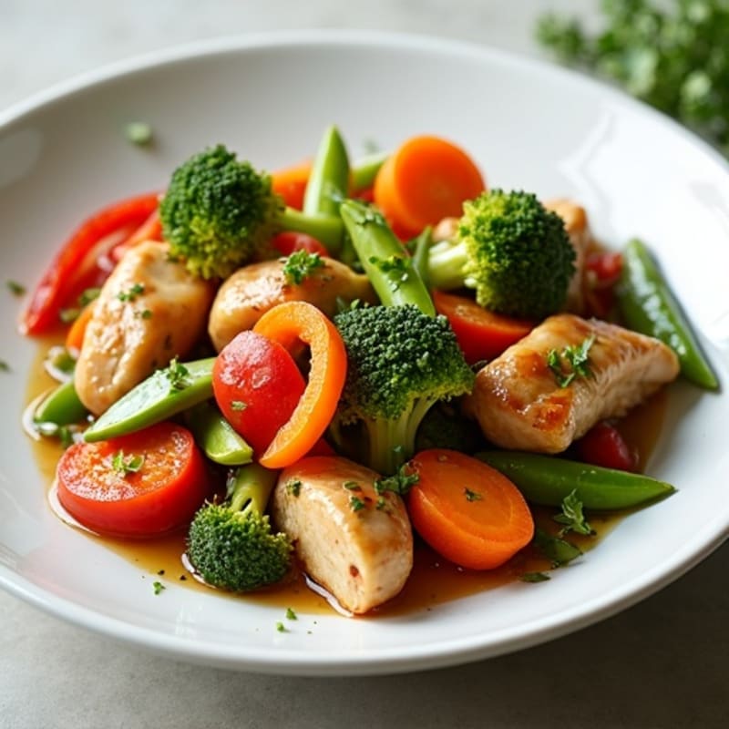 Garlic Ginger Chicken Stir-fry with Fresh Vegetables