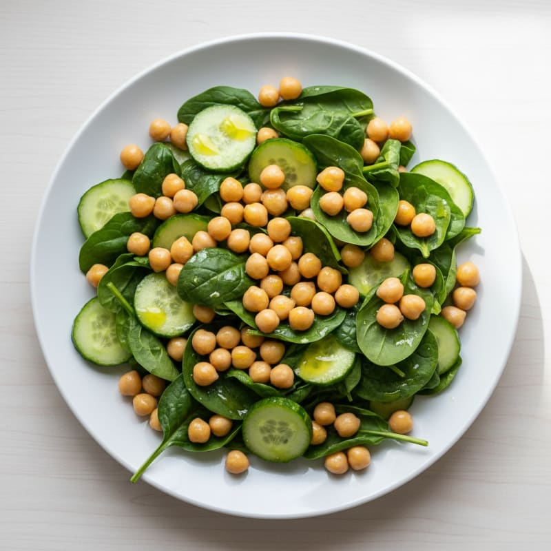 Chickpea and Spinach Salad with Lemon Vinaigrette