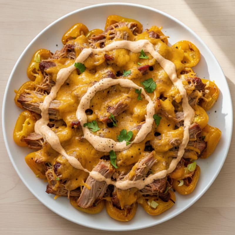 Pulled Pork Nachos with Chipotle Crema